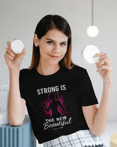 Strong is the New Beautiful | Womenโs Fitness T-Shirt โ VAYU INK