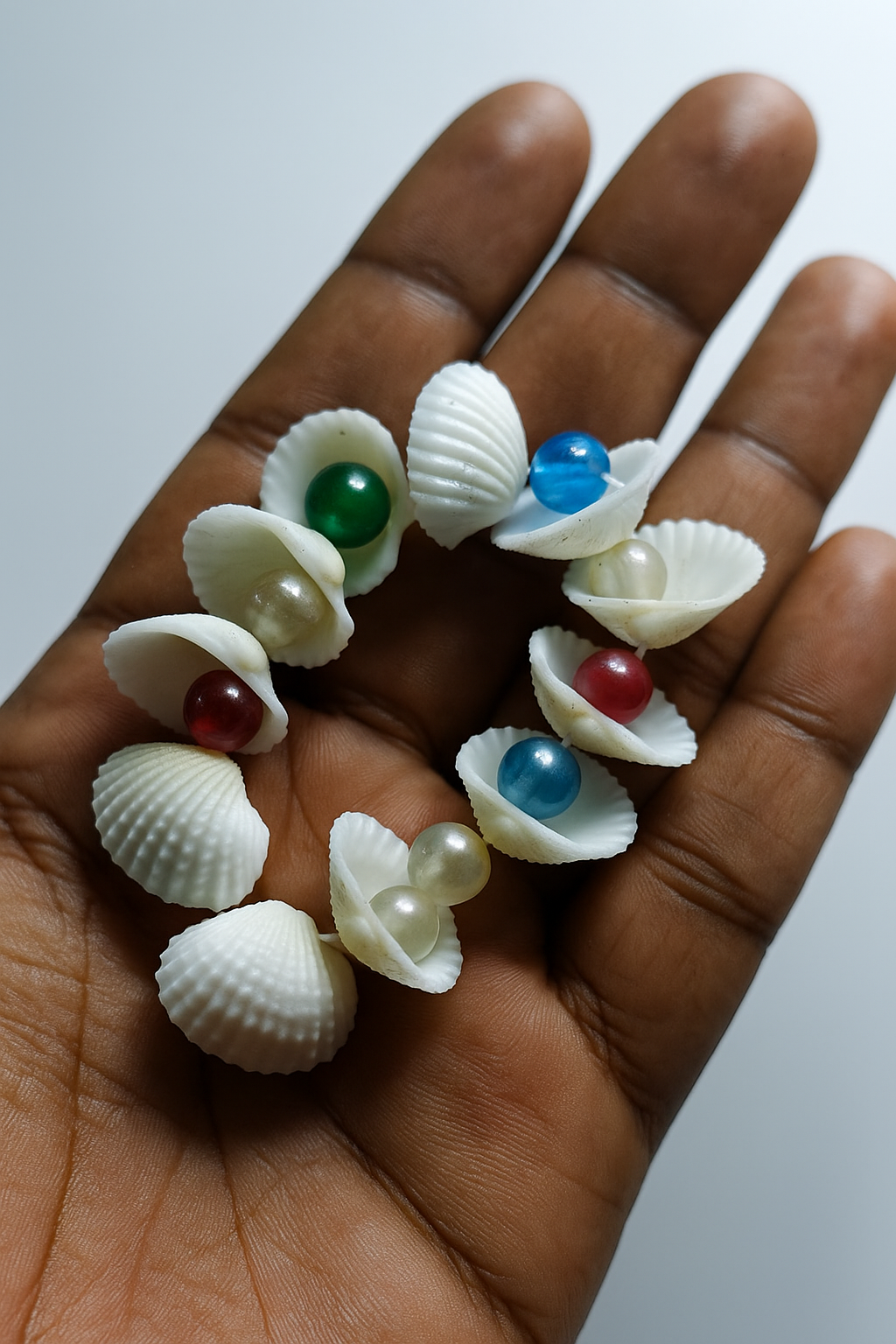 Natural White Sea Shell Bracelet with Color Beads – Handmade Beach Vibes Jewelry by VAYU INK